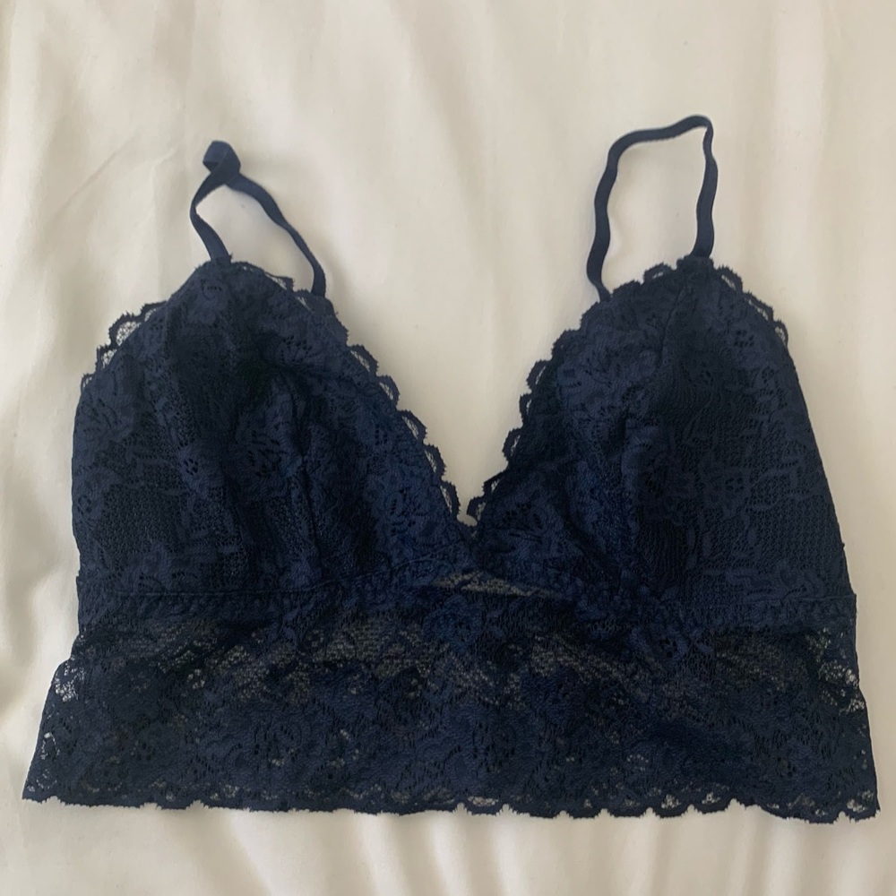 Navy Blue Longline Bralette